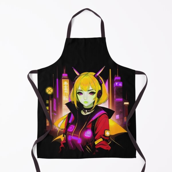 Item preview, Girl Gamer Anime E-Girl and Retrofuturistic City - Yellow Hair designed and sold by Beachy.