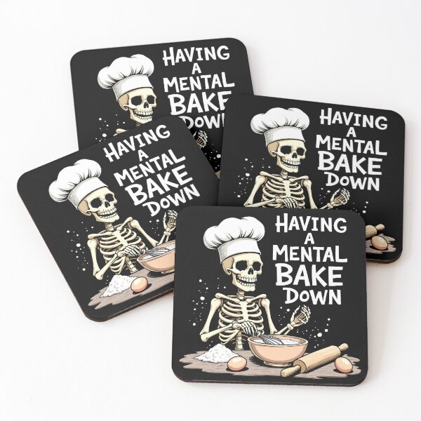 Item preview, Skeleton Chef Having a Mental Bake Down Halloween designed and sold by Quirky Shirts.
