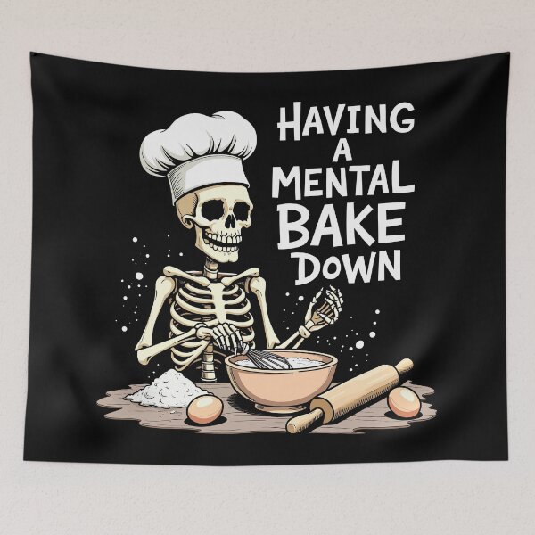 Item preview, Skeleton Chef Having a Mental Bake Down Halloween designed and sold by Quirky Shirts.