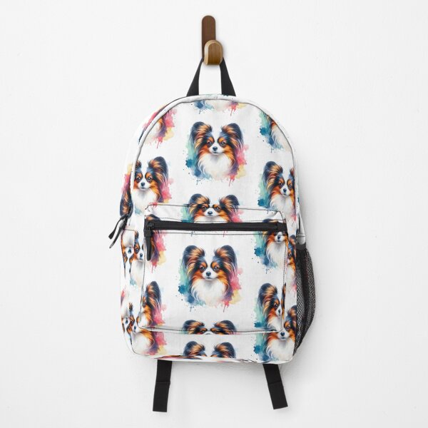 Item preview, Colorful Cute Papillon Watercolor Portrait designed and sold by MaedK.