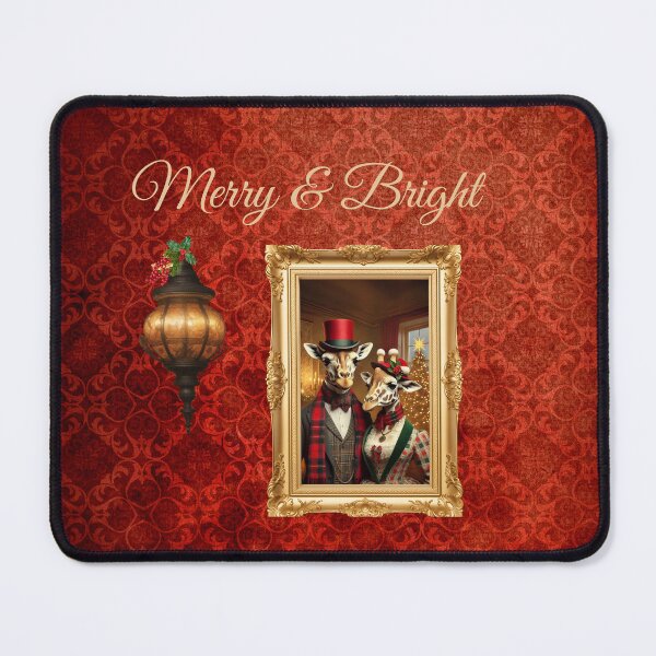 Item preview, Whimiscal Victorian Portrait Christmas Giraffe's Merry & Bright, designed and sold by liisariich.