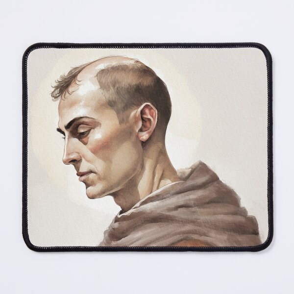 Item preview, St Antony, Elegant Digital Watercolor Painting, Suitable for Modern Minimal Interiors designed and sold by VarnaChitra.