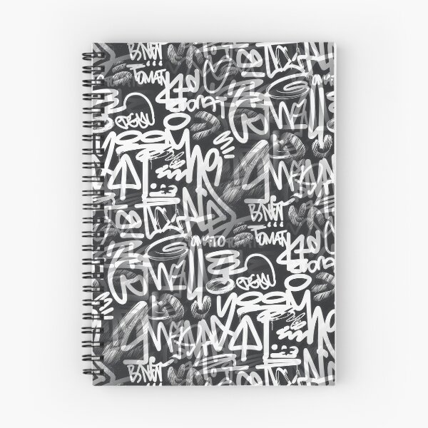 Item preview, Black and white graffiti tags street art pattern designed and sold by patterncrow.