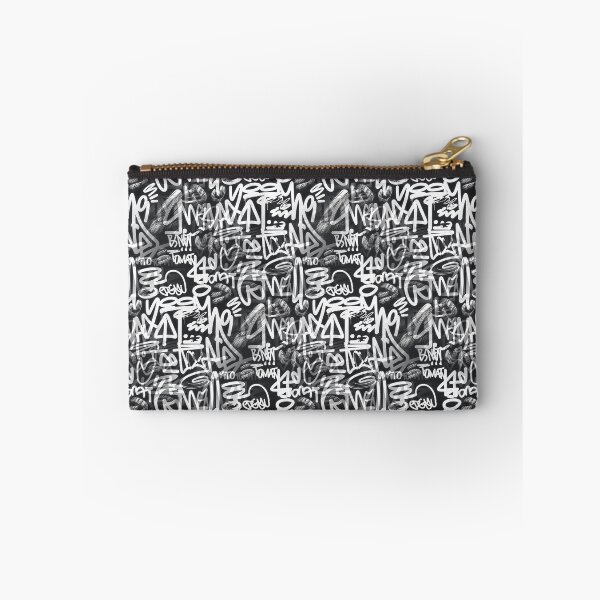 Item preview, Black and white graffiti tags street art pattern designed and sold by patterncrow.