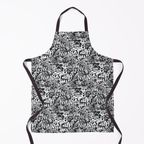 Item preview, Black and white graffiti tags street art pattern designed and sold by patterncrow.