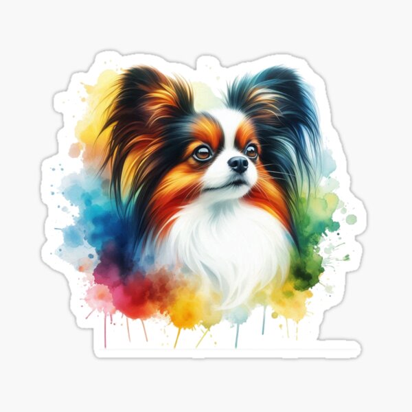 Item preview, Farbenfrohes süßes Papillon-Aquarell-Porträt designed and sold by MaedK.