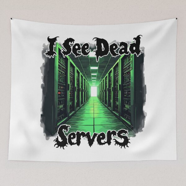 Item preview, I See Dead Servers Funny Tech Humor Halloween designed and sold by Quirky Shirts.