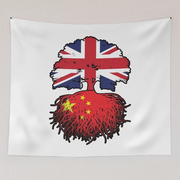 Item preview, China Chinese British UK Tree Roots Flag designed and sold by FlagX.