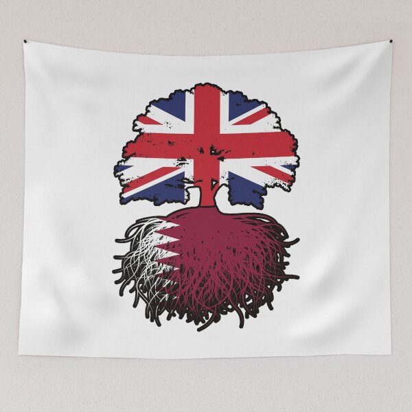 Item preview, Qatar Qatari British UK Tree Roots Flag designed and sold by FlagX.
