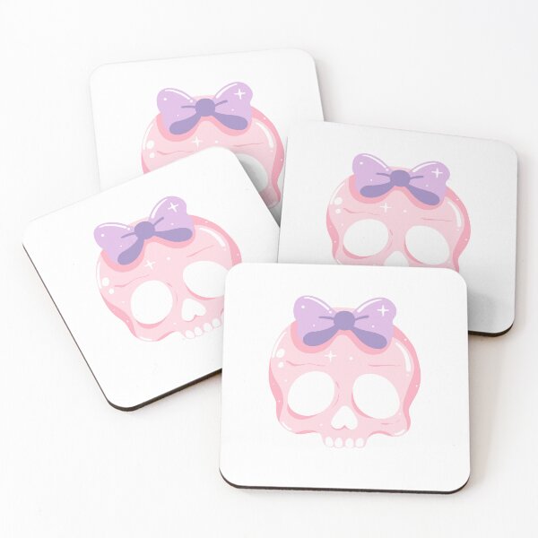Item preview, pink skull with a purple bow designed and sold by OnlyShoppMarket.