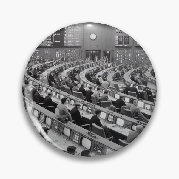 Item preview, Vintage Mission Control Room designed and sold by ZenOfAIarts.