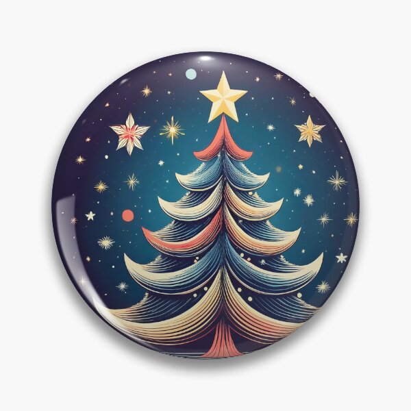 Item preview, A decorated Christmas tree Design against a starry night sky. designed and sold by HEMRO.