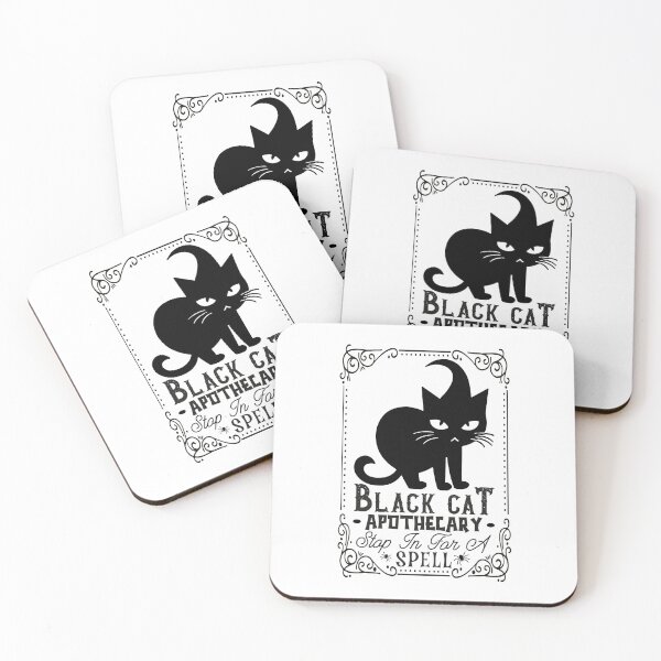 Item preview, Black cat apothecary vintage sign designed and sold by CleanDecor.
