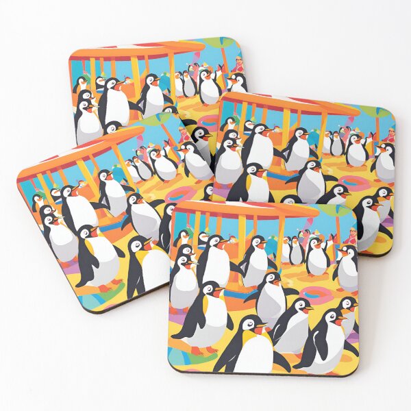 Item preview, Playful Penguins at the Amusement Park designed and sold by aksoyaybuke.