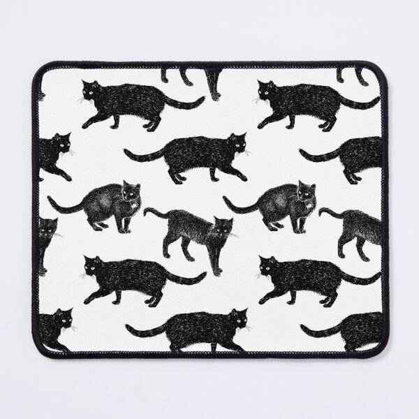 Item preview, Black Cat pattern, cat print pattern, illustrated cat kitten design  designed and sold by CEB1700.
