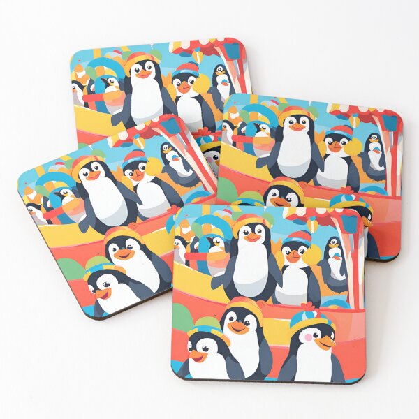 Item preview, Playful Penguins at the Amusement Park designed and sold by aksoyaybuke.