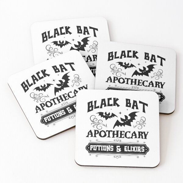 Item preview, Black bat apothecary vintage sign designed and sold by CleanDecor.