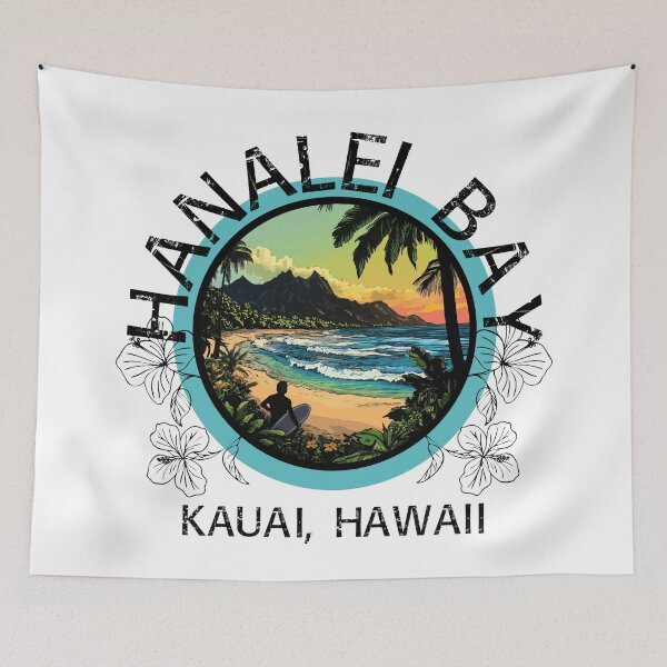 Item preview, Hanalei Bay - Kauai Hawaii (with Black Lettering) designed and sold by VelvetRoom.