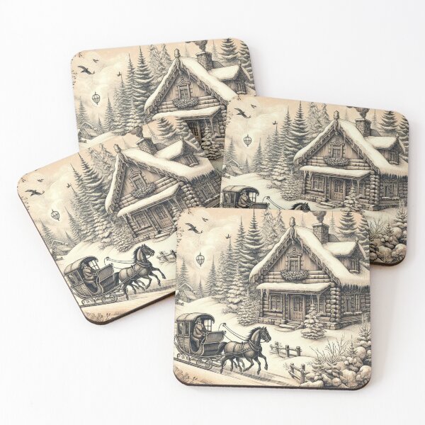 Item preview, Vintage Winter Forest With Horse Drawn Sleigh 3 designed and sold by harwoodkp.