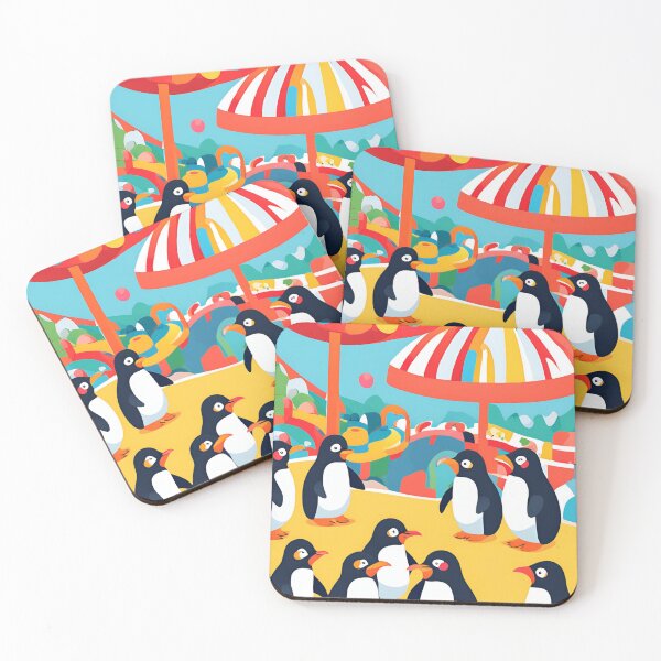 Item preview, Playful Penguins at the Amusement Park designed and sold by aksoyaybuke.