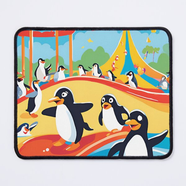 Item preview, Penguins Playing Games at the Amusement Park designed and sold by aksoyaybuke.