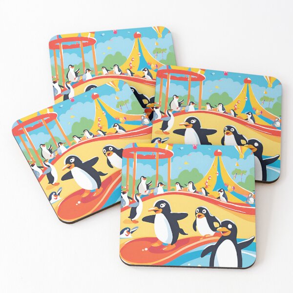 Item preview, Penguins Playing Games at the Amusement Park designed and sold by aksoyaybuke.