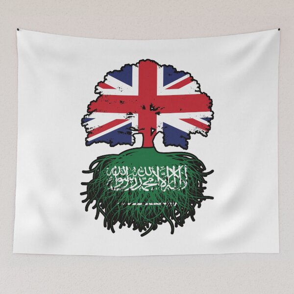 Item preview, Saudi Arabia Saudi British UK Tree Roots Flag designed and sold by FlagX.