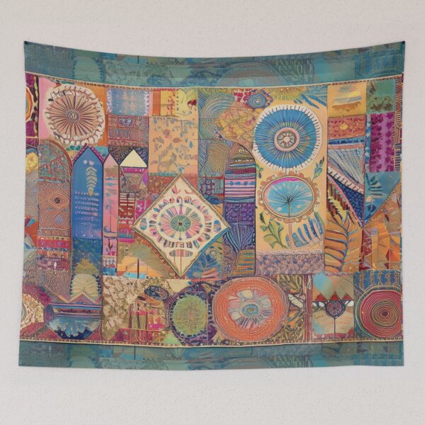 Item preview, Retro Hippie: Patchwork Mandala designed and sold by J Marielle Designs.