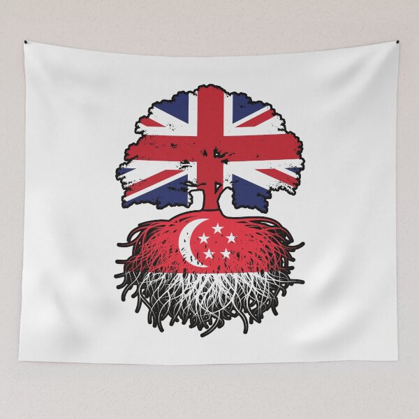 Item preview, Singapore Singaporean British UK Tree Roots Flag designed and sold by FlagX.