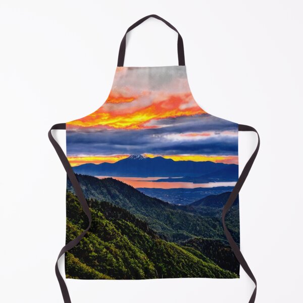 Item preview, Vibrant Sunset Over Mountain Range: Colorful Sky Art Print designed and sold by rajasekhark.