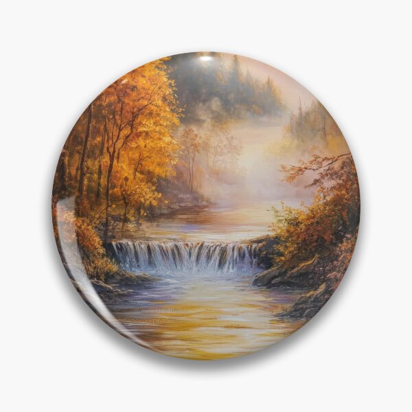 Item preview, Autumn mountain landscape with river in the misty mountains designed and sold by MargaretWiktor.