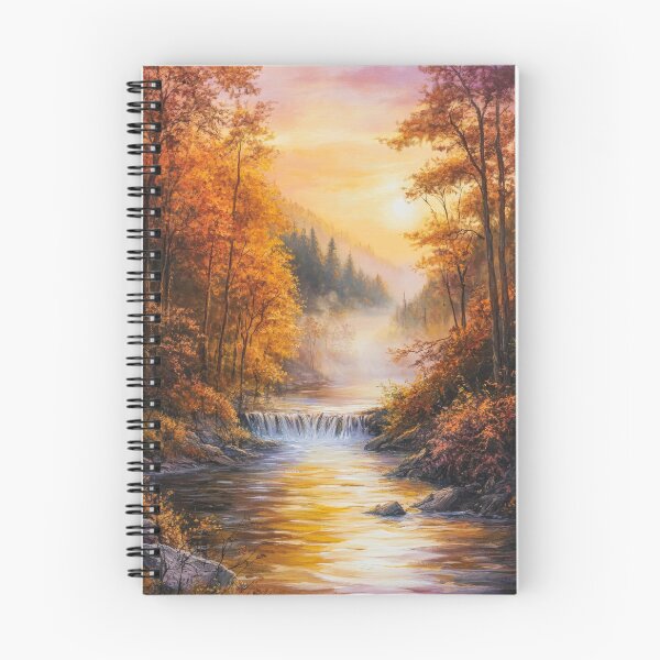 Item preview, Autumn mountain landscape with river in the misty mountains designed and sold by MargaretWiktor.