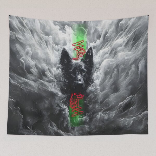 Item preview, Dog in the veil of smoke designed and sold by Woof-WoofSK.