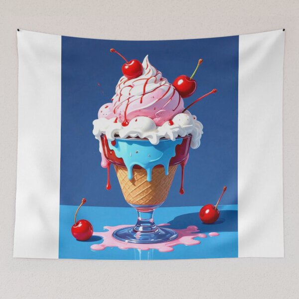 Item preview, CHERRY ON TOP COLORFUL CHERRY ICE CREAM SUNDAE designed and sold by Arts4U.