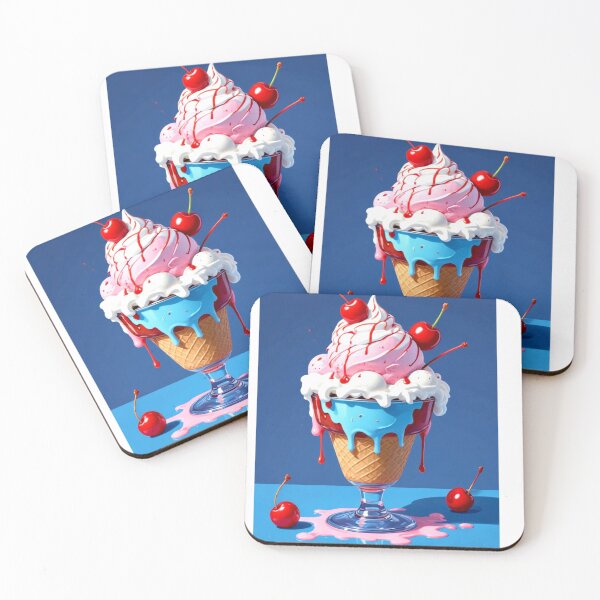 Item preview, CHERRY ON TOP COLORFUL CHERRY ICE CREAM SUNDAE designed and sold by Arts4U.