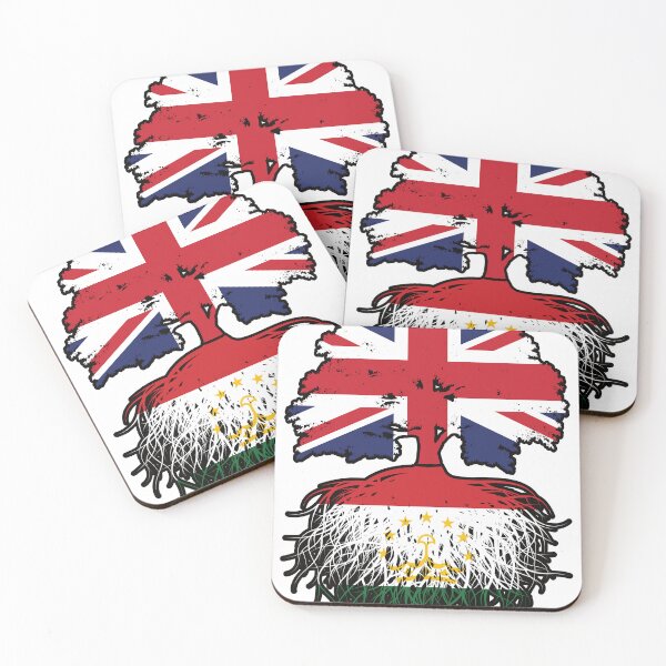 Item preview, Tajikistan Tajikistani British UK Tree Roots Flag designed and sold by FlagX.