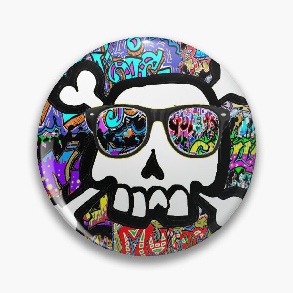 Item preview, graffiti calavera pirata huesos cruzados pop designed and sold by LowEndGraphics.