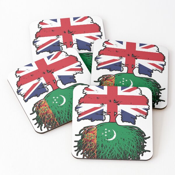 Item preview, Turkmenistan Turkmen British UK Tree Roots Flag designed and sold by FlagX.