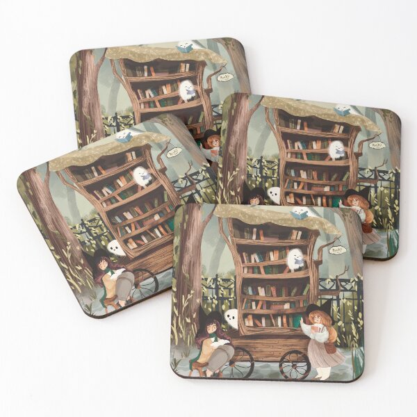 Item preview, Traveling Bookcart Illustration  designed and sold by Artofstephmarie.