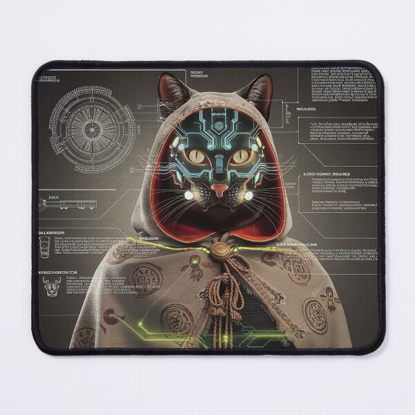 Item preview, Features a cat in a bionic mask designed and sold by angelcrease.