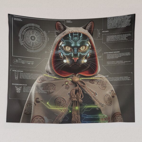 Item preview, Features a cat in a bionic mask designed and sold by angelcrease.
