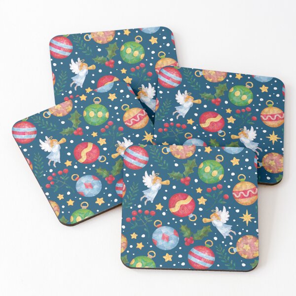 Item preview, Christmas pattern with tree balls and angels 3 designed and sold by Anna-StekArt.