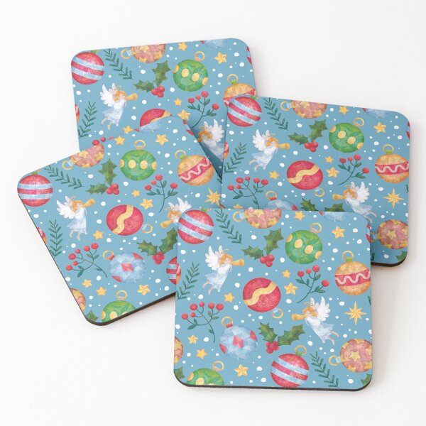 Item preview, Christmas pattern with tree balls and angels 1 designed and sold by Anna-StekArt.