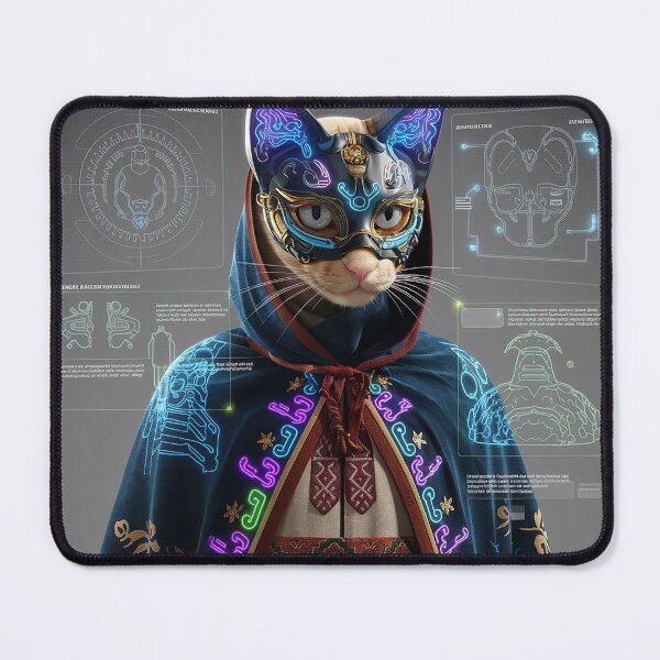 Item preview, a futuristic cat with a bionic mask designed and sold by angelcrease.