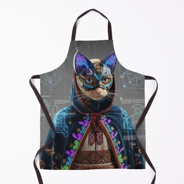 Item preview, a futuristic cat with a bionic mask designed and sold by angelcrease.