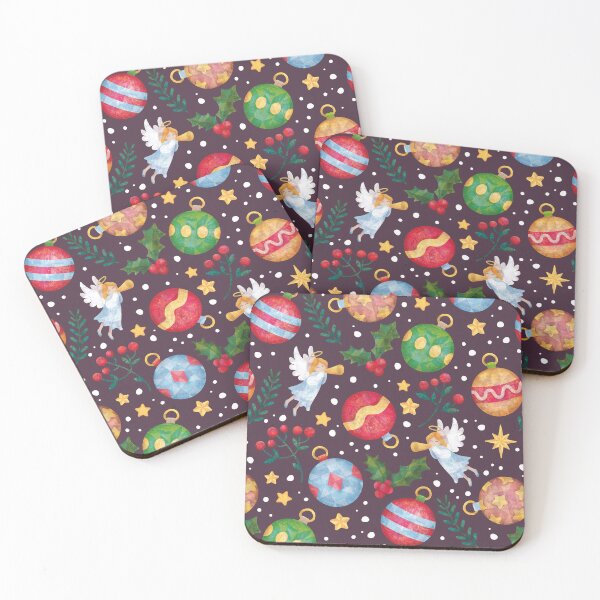 Item preview, Christmas pattern with tree balls and angels 5 designed and sold by Anna-StekArt.