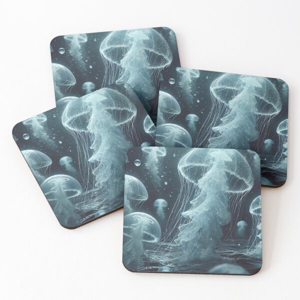 Item preview, Group of luminous jellyfish designed and sold by GraphikVibes.