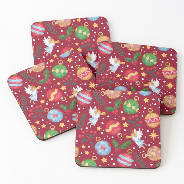 Item preview, Christmas pattern with tree balls and angels 6 designed and sold by Anna-StekArt.