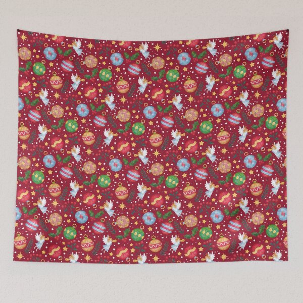 Item preview, Christmas pattern with tree balls and angels 6 designed and sold by Anna-StekArt.
