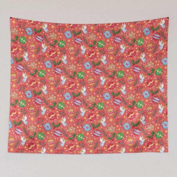 Item preview, Christmas pattern with tree balls and angels 7 designed and sold by Anna-StekArt.